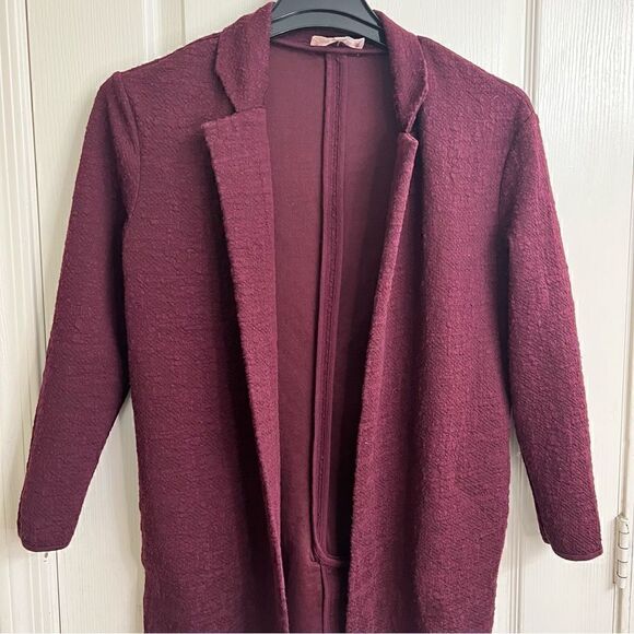 Philosophy Long Cardigan Sweater Plum Small - Picture 5 of 11